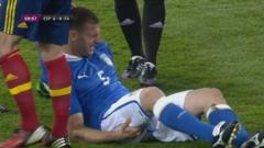 Espagne-Italie: Claquage pour Thiago Motta 3 min après son entrée au jeu