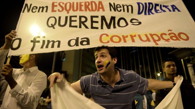 Des dizaines de milliers de Brésiliens ont de nouveau manifesté samedi dans plus de 100 villes du pays, la corruption en ligne de mire