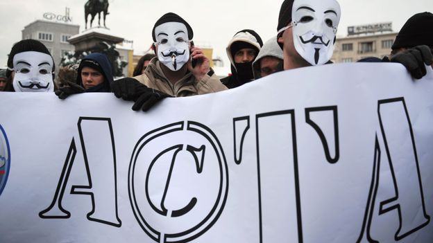 Manifestation contre Acta en Bulgarie