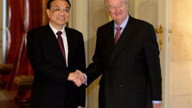 Le vice-premier ministre chinois Li Keqiang en compagnie du Roi Albert II
