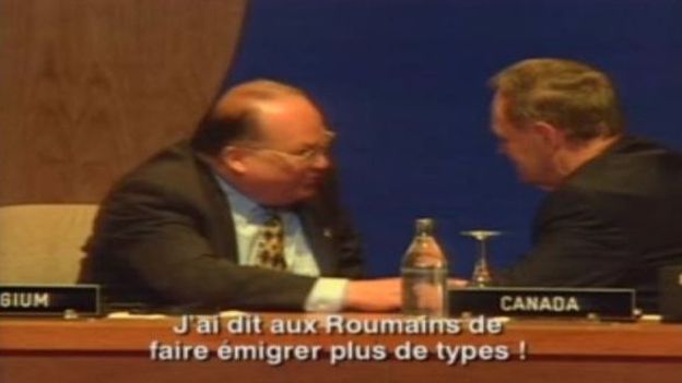 Jean-Luc Dehaene et Jean Chrétien oublient leur micro en 1997
