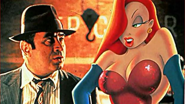 Bob Hoskins, dans le film le plus célèbre de sa carrière: "Qui veut la peua de Roger Rabbit?"