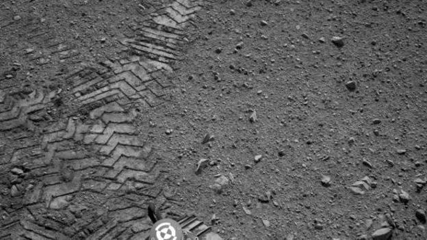 Les traces de Curiosity sur Mars