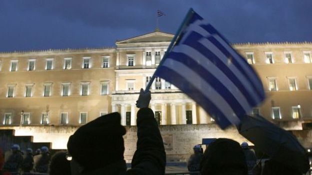 Protestations devant le Parlement à Athènes