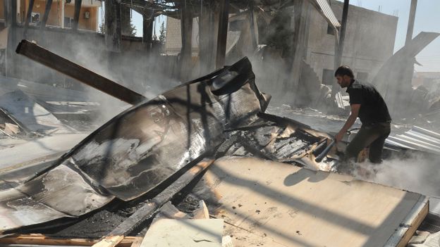 Site de la télévision Al Ikhbariyé après l'attaque de mercredi
