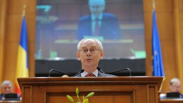 Herman Van Rompuy devant le parlement roumain