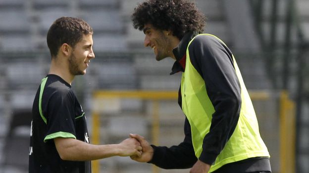 Eden Hazard et Marouane Fellaini