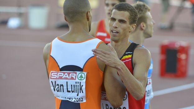 Jonathan Borlée en finale du 200 mètres