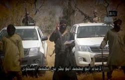 Capture d'écran d'une vidéo diffusée par Boko Haram le 9 février 2015 de son chef Abubakar Shekau (c)faisant une déclaration 