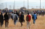 123 Afrique du Sud: à Marikana, des mineurs reviennent par petits groupes