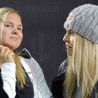 Anja Paerson (à gauche) avec Lindsay Vonn