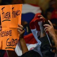 Manifestation en faveur du président déchu Fernando Lugo, au Paraguay