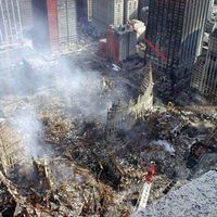 Le site de Ground Zero là où se sont écroulées les tours du WTC après les attentats 