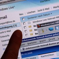 Une capture d'écran du service de messagerie Hotmail