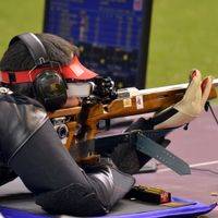 Lionel Cox lors de la finale du tir