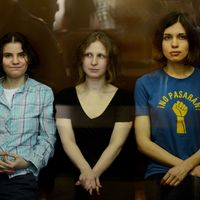 Les "Pussy Riot" lors de l'annonce de leur condamnation