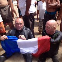 Philippe Croizon et Arnaud Chassey à leur arrivée au Maroc, jeudi