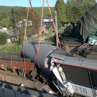 Une visite de presse était organisée lundi, durant laquelle nous avons pu photographier au plus près l'amas de wagons.