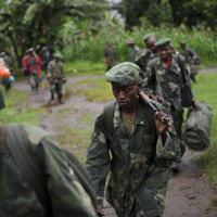 RDC: armée et mutins s'affrontents à nouveau au Nord-Kivu, ici des soldats de l'armée congolaise