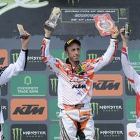 Le podium du GP de Belgique à Bastogne (Desalle-Cairoli-Pourcel)