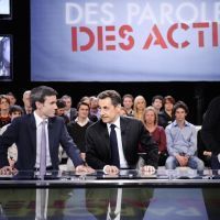 Nicolas Sarkozy aux côtés de David Pujadas, sur France2