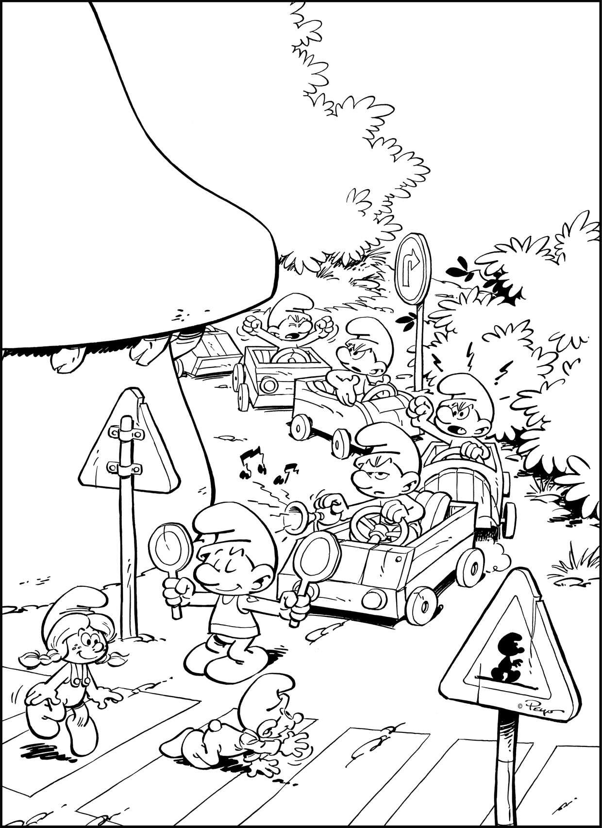 Coloriage à imprimer  Les Schtroumpfs  OUFtivi